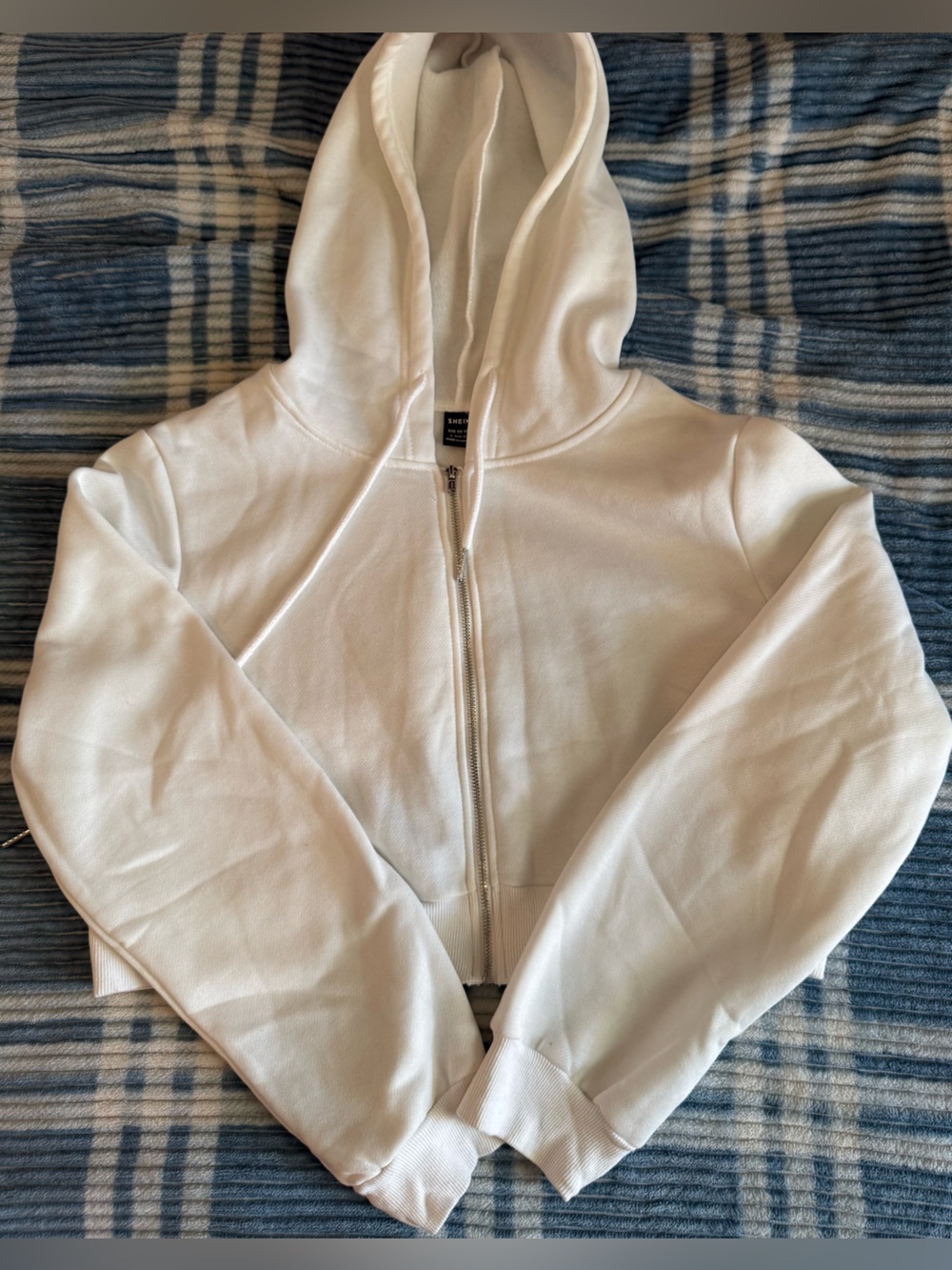 SHEIN White Kids Zip-Up Hoodie Jacket